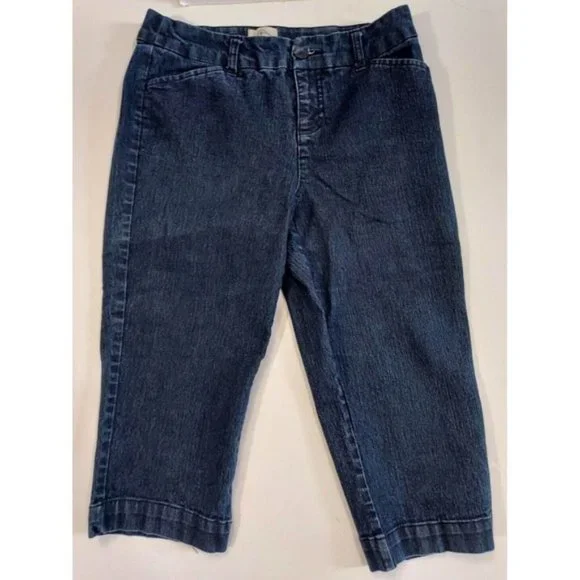 St John's Bay Denim Mid Rise Crop Capri Pants Blue Size 4P or 26